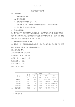 深基坑施工专项方案