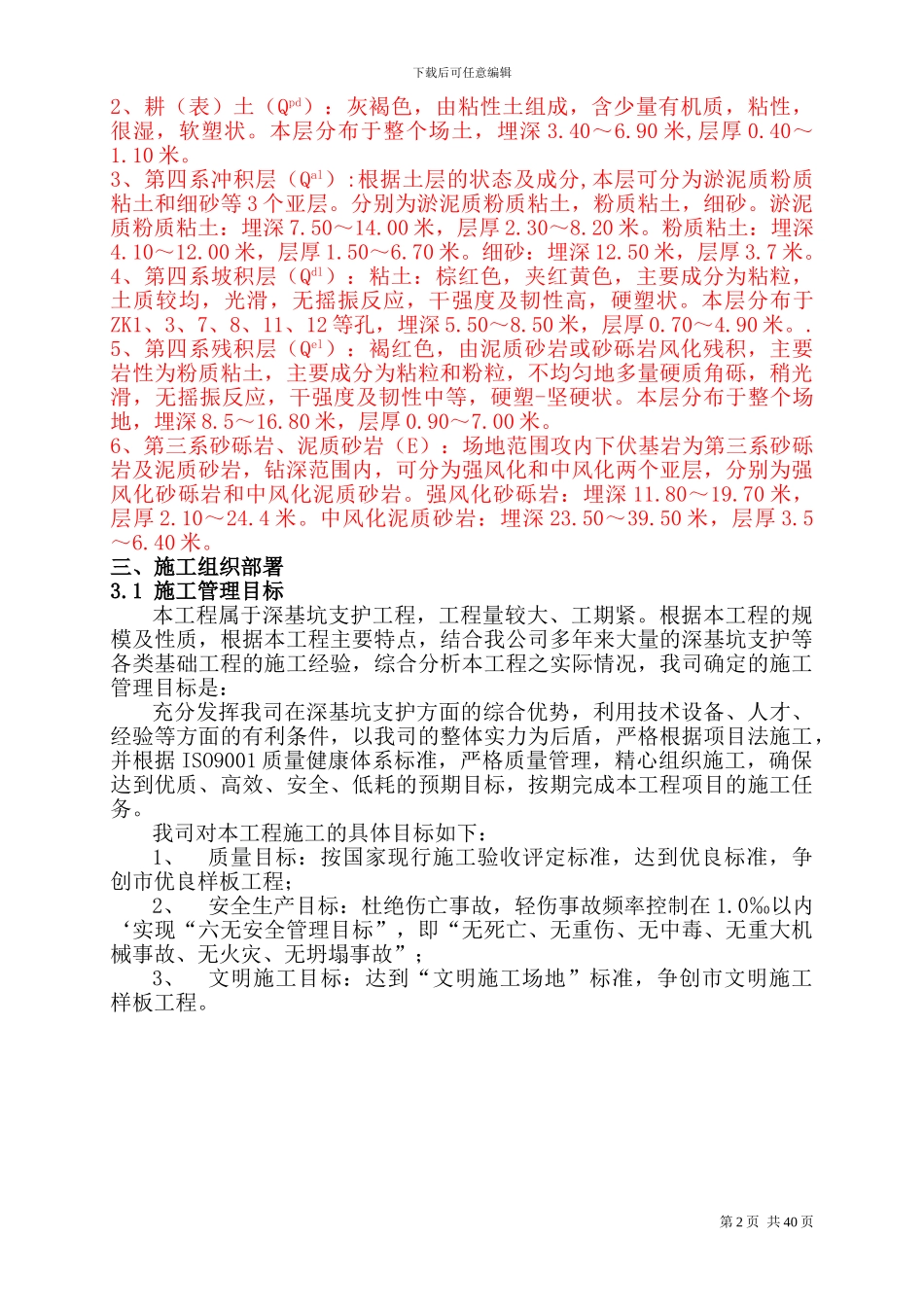 深基坑施工组织设计方案_第2页