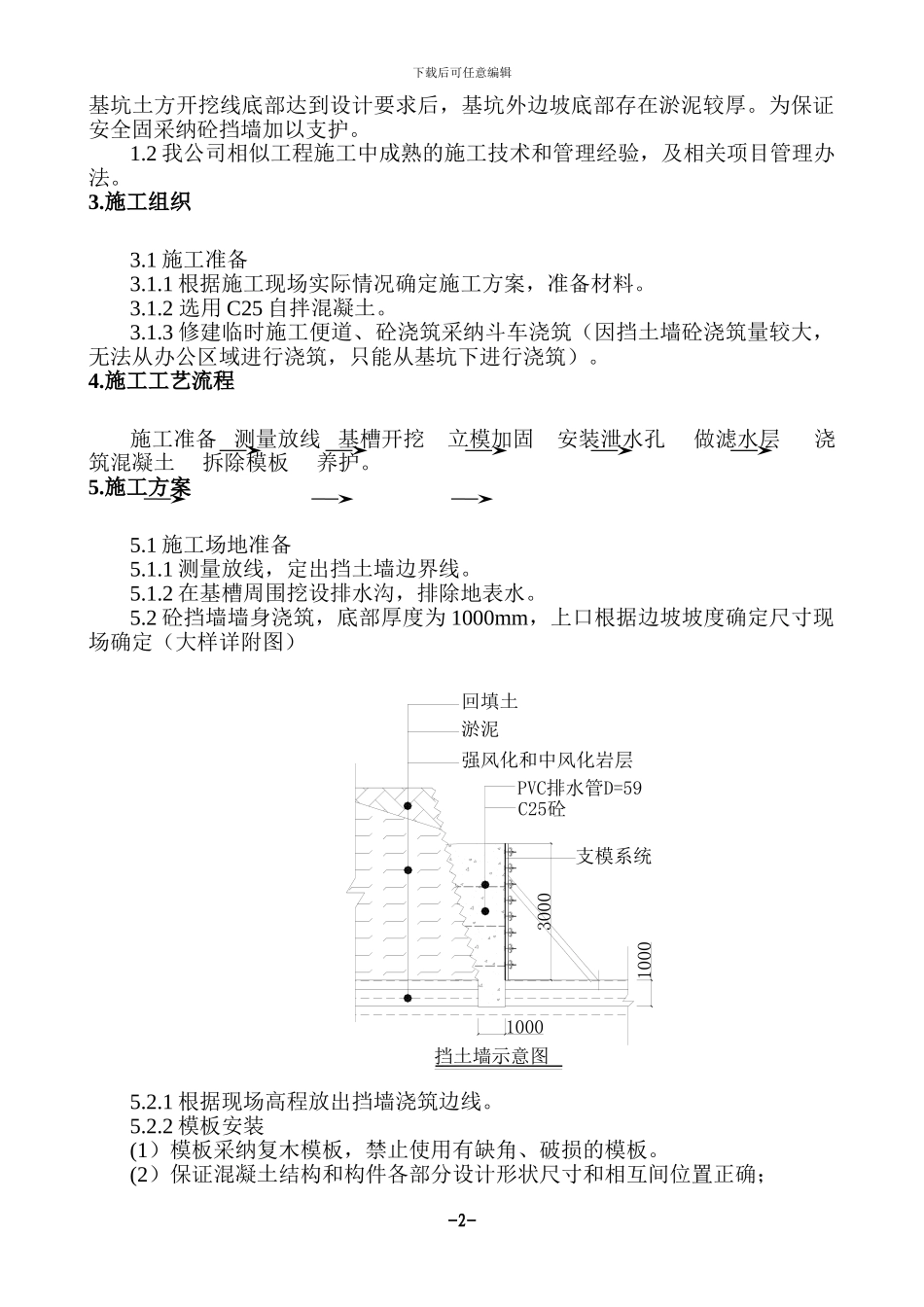 混凝土挡土墙施工方案-_第2页