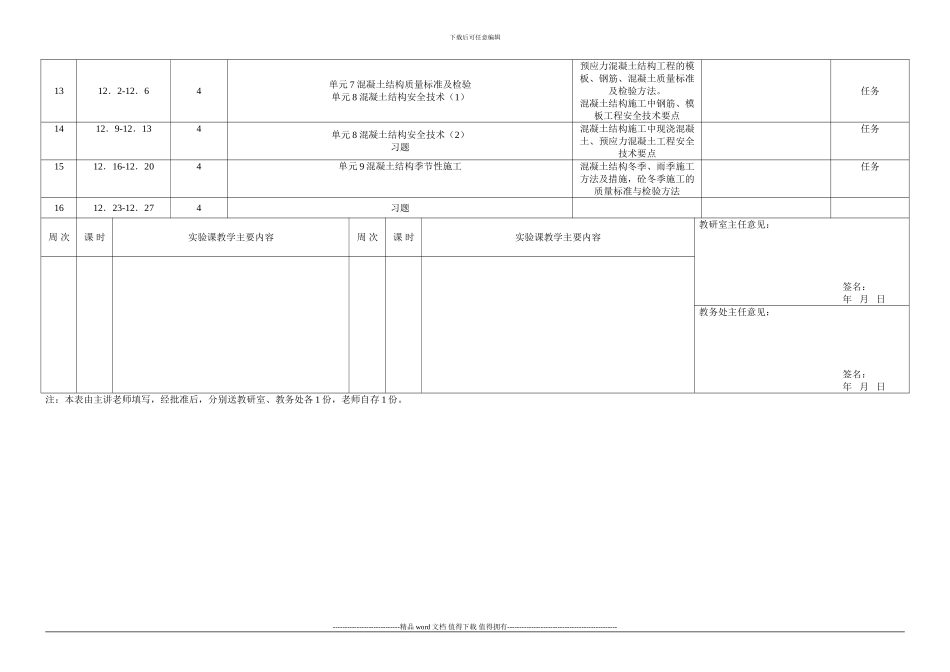 混凝土施工教学周历表_第2页