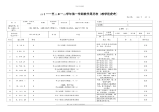 混凝土施工教学周历表