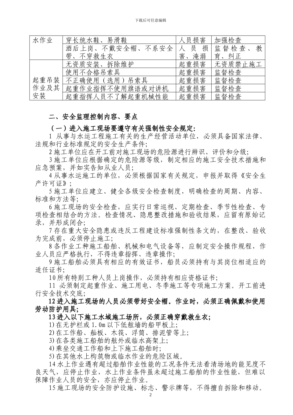 清障施工专项安全监理细则_第2页