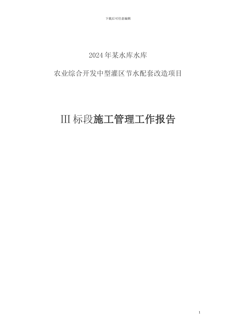 渠道施工管理工作报告_第1页
