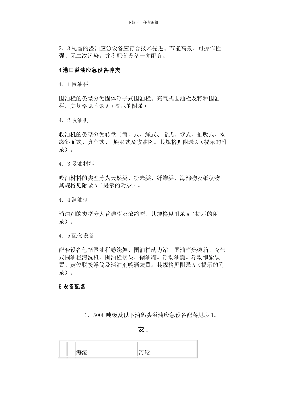 港口溢油应急设备配备要求_第2页