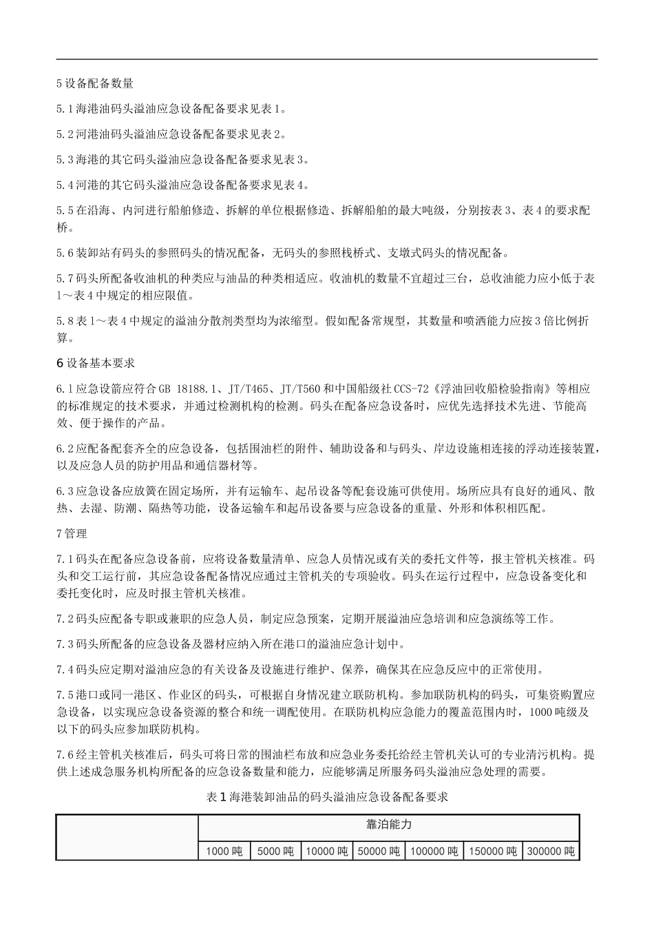 港口码头溢油应急品设备配备要求_第2页