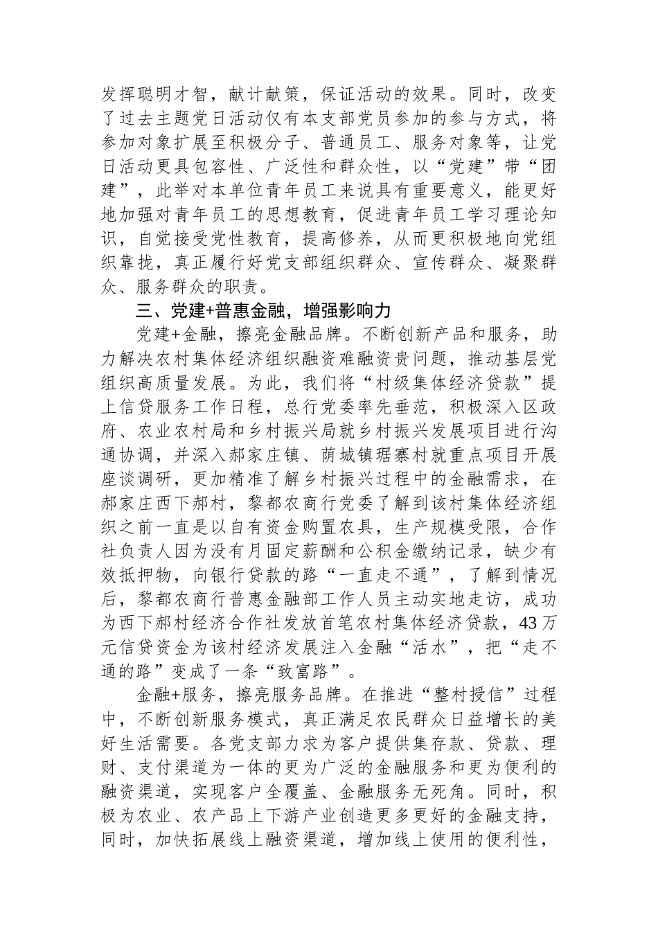 经验交流：党建引领促发展 凝心聚力谱新篇_第3页