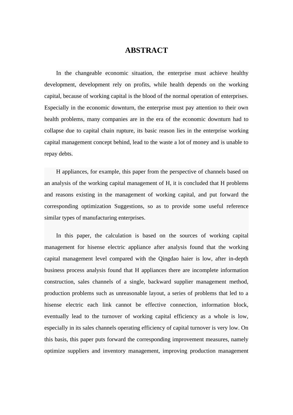 H电器基于渠道理论的营运资金管理优化分析研究 财务管理专业_第2页