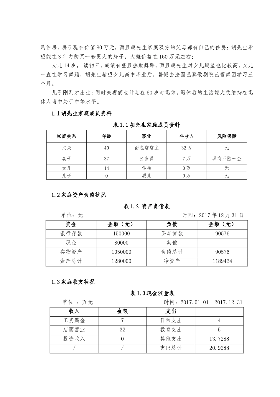 胡先生家庭理财规划方案  金融学专业_第3页