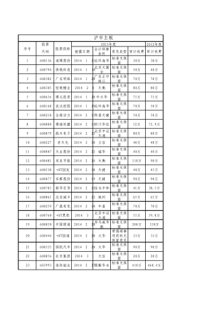 2013上市公司年报审计费用汇总