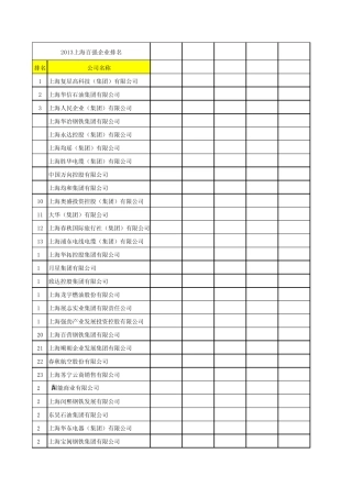 2013上海民营企业100强