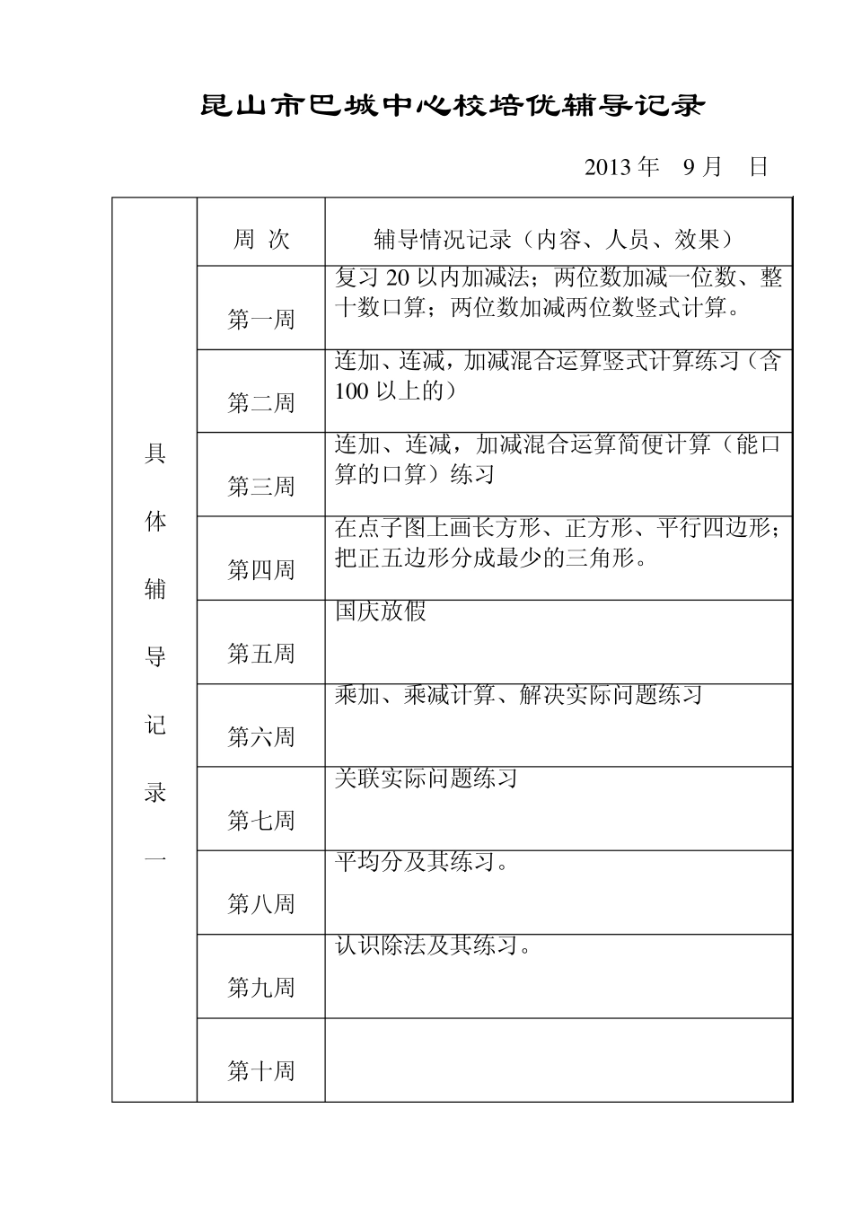 2013下培优补差辅导记录_第3页