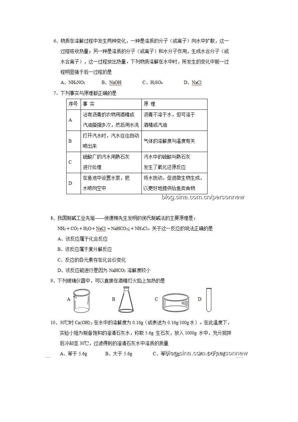 2013初三化学竞赛试题_第2页
