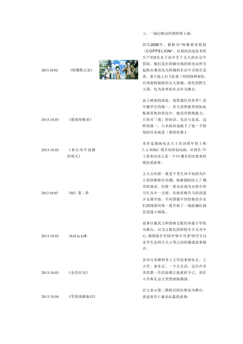 2013年10月新番动画简介_第2页