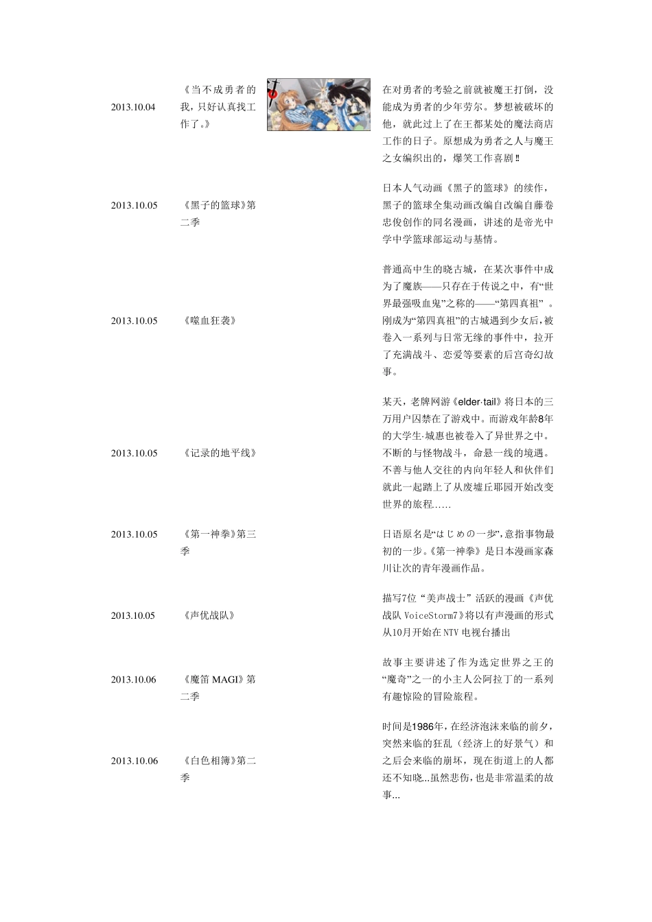 2013年10月新番动画简介_第3页