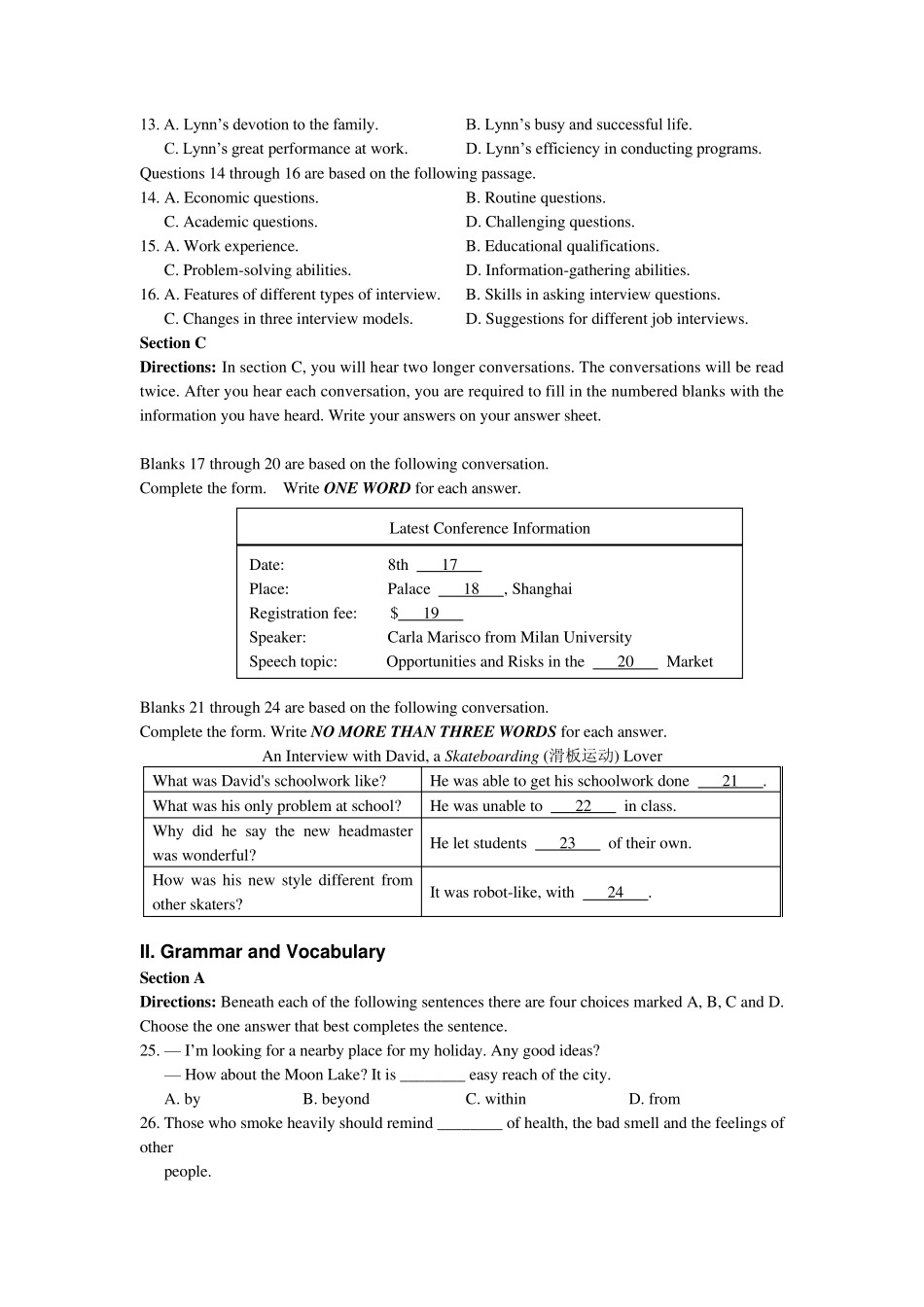 2013年上海高考英语真题及答案_第2页