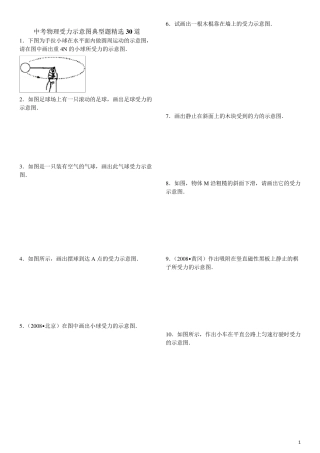 2013年中考物理受力示意图典型题30道