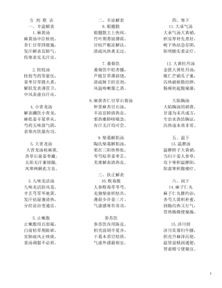 2013年中西医结合执业医师方剂歌诀自编顺序版(参考七版方歌