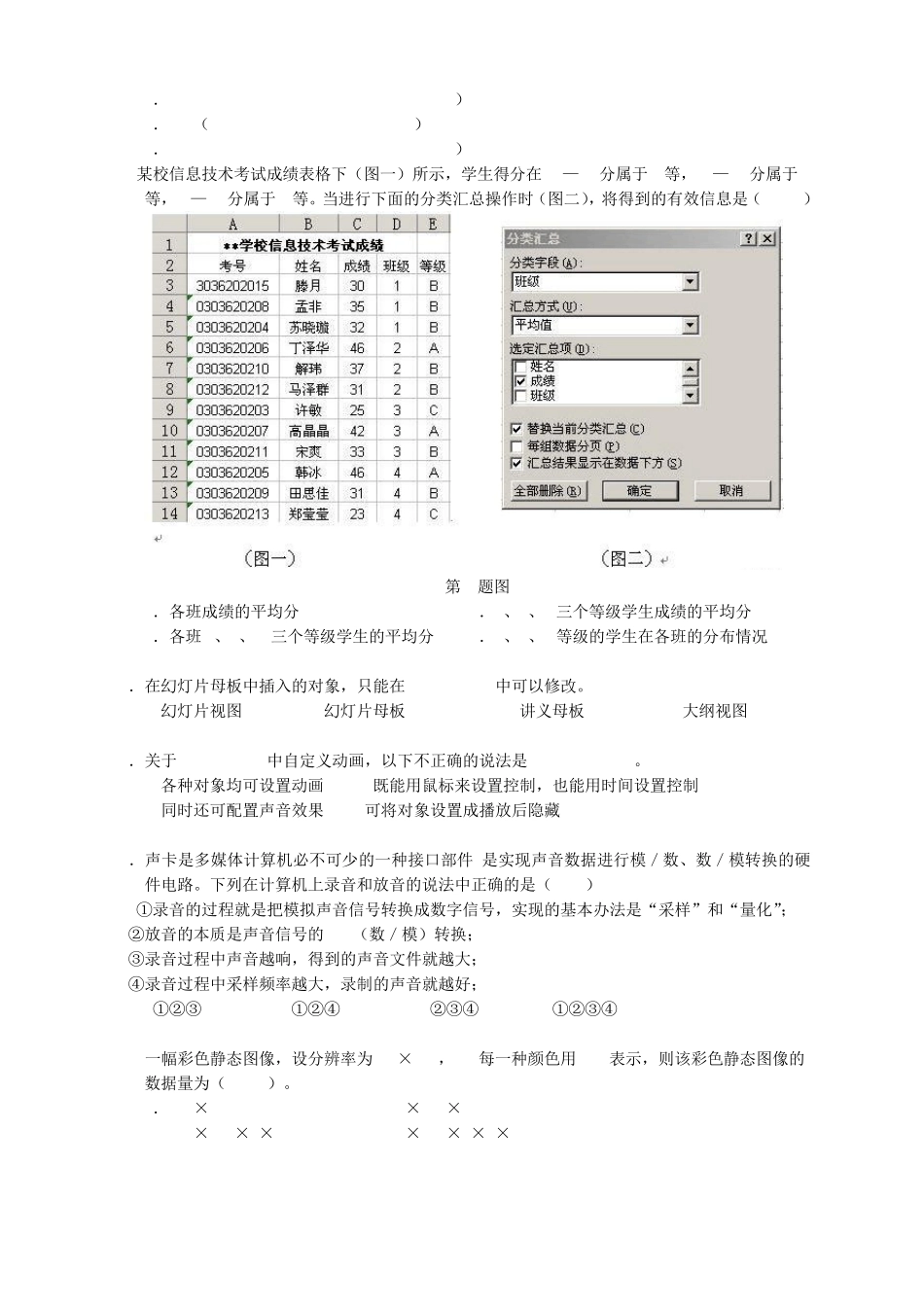 2013年信息技术基本功试题(理论)_第3页