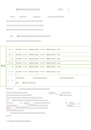 2013年全国教师资格证考试科目简介
