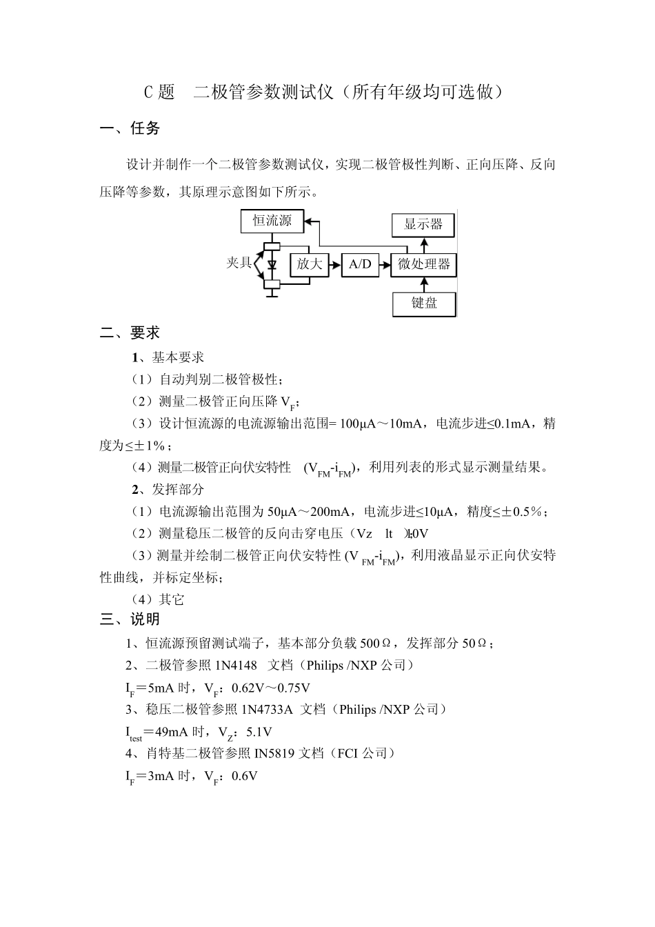 2013年全国电子电子设计大赛第一阶段题目_第3页