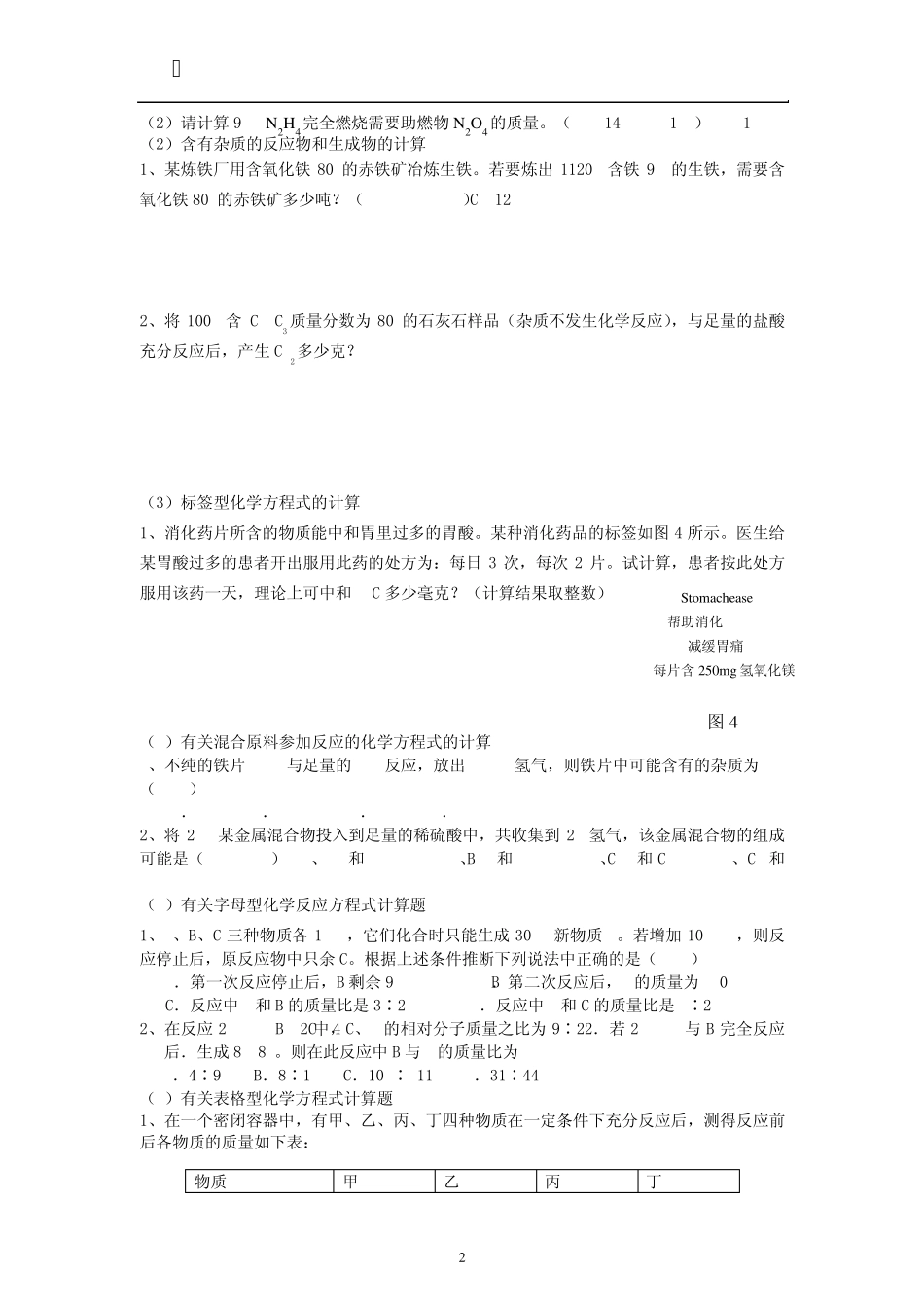 2013年初三化学中考冲刺阶段计算题_第2页