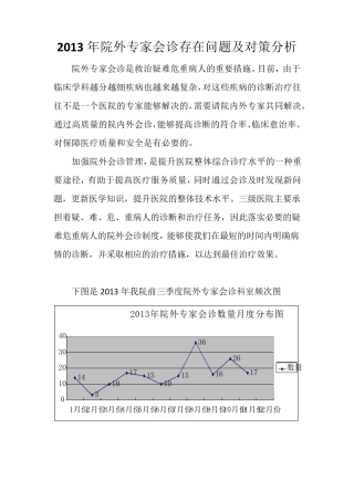 2013年前三季度院外专家会诊存在问题及对策分析