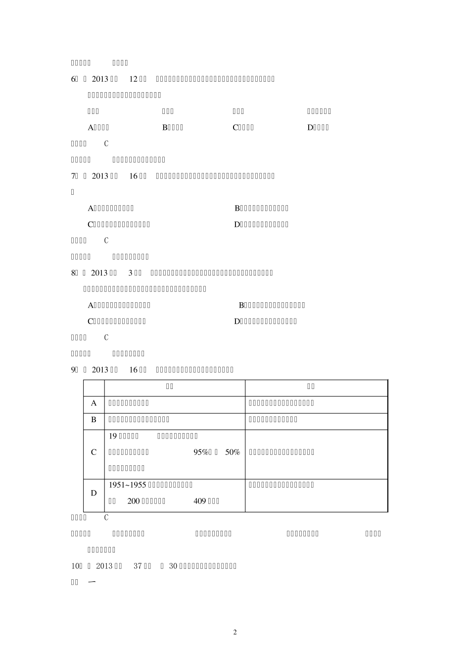 2013年各地高考历史试题分类汇编(岳麓版)：文化发展历程_第2页