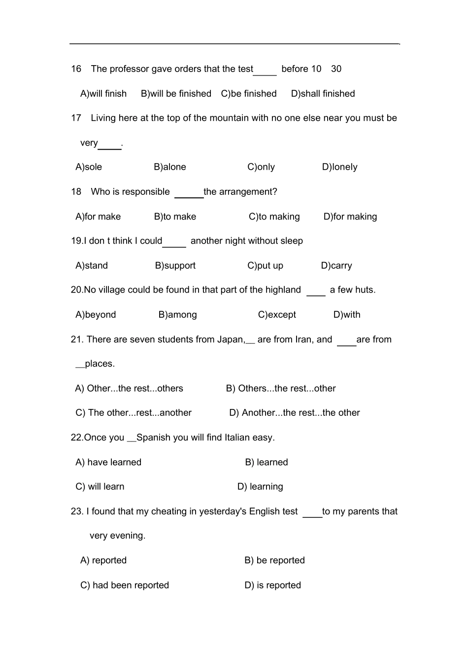 2013年吉林学位英语模拟试题四_第3页
