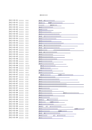 2013年展会信息列表