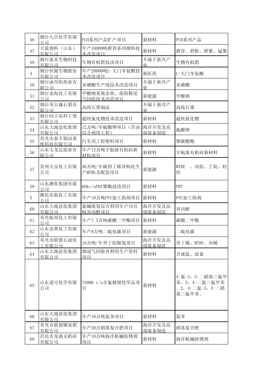 2013年山东省化工行业重点技术改造项目导向计划表_第3页
