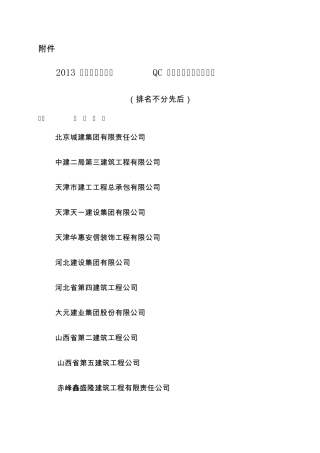 2013年度全国工程建设质量管理小组活动优秀企业优秀推进者