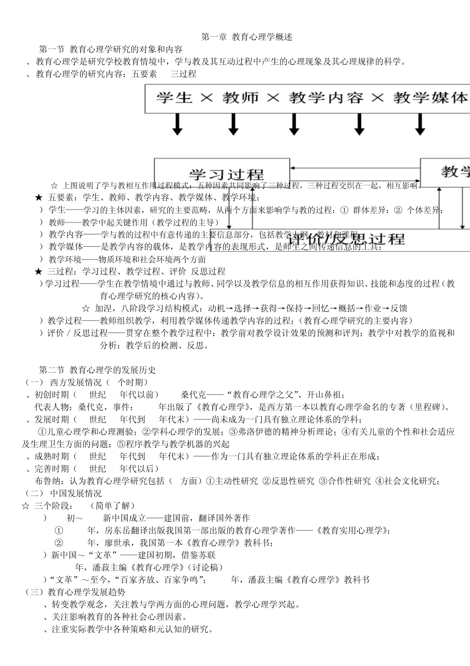 2013年教育心理学第三版(卢强)_天津教师资格复习资料_第1页
