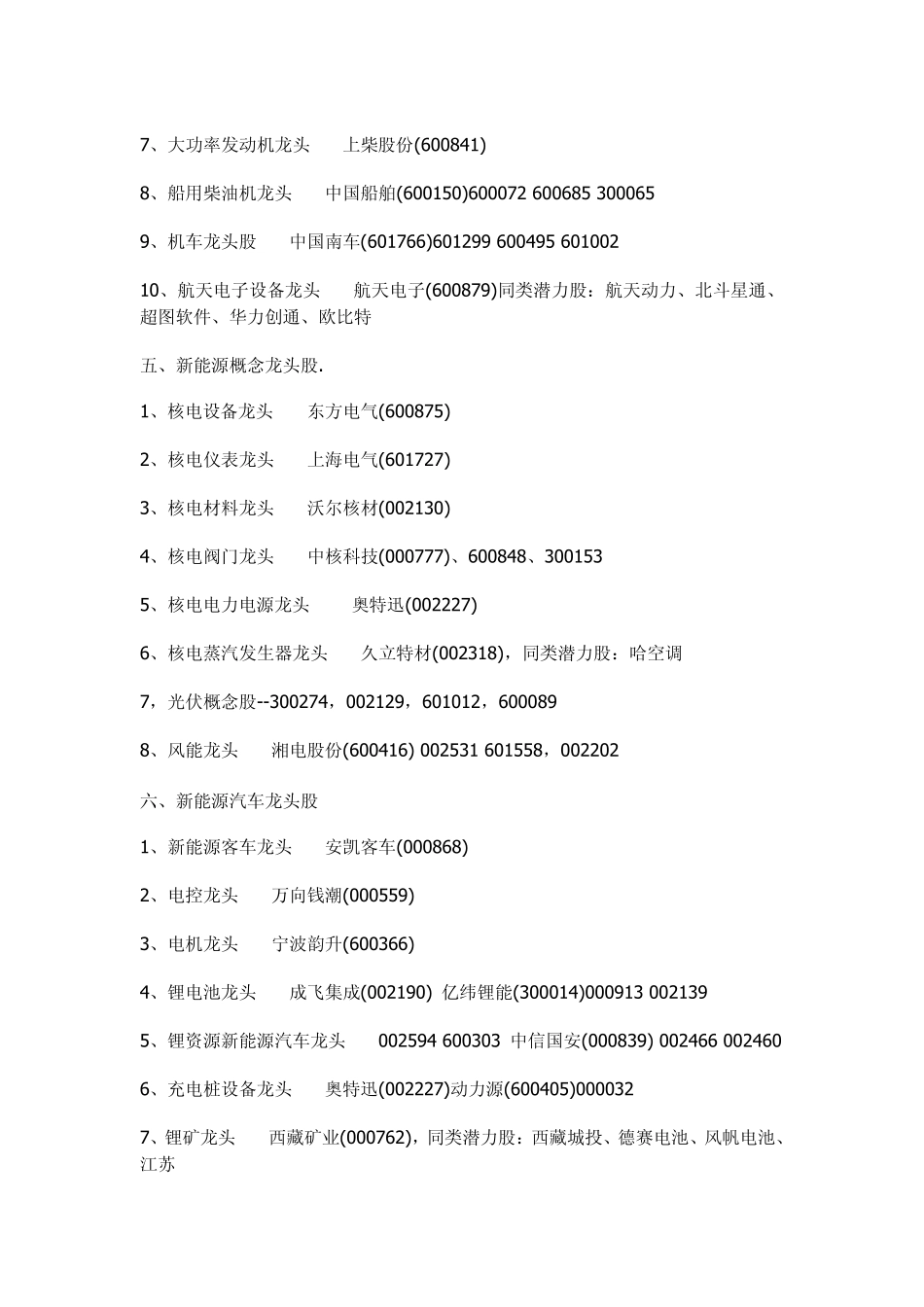 2013年最新A股各种行业概念龙头股大全_第3页