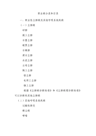 2013年最新职业病分类和目录