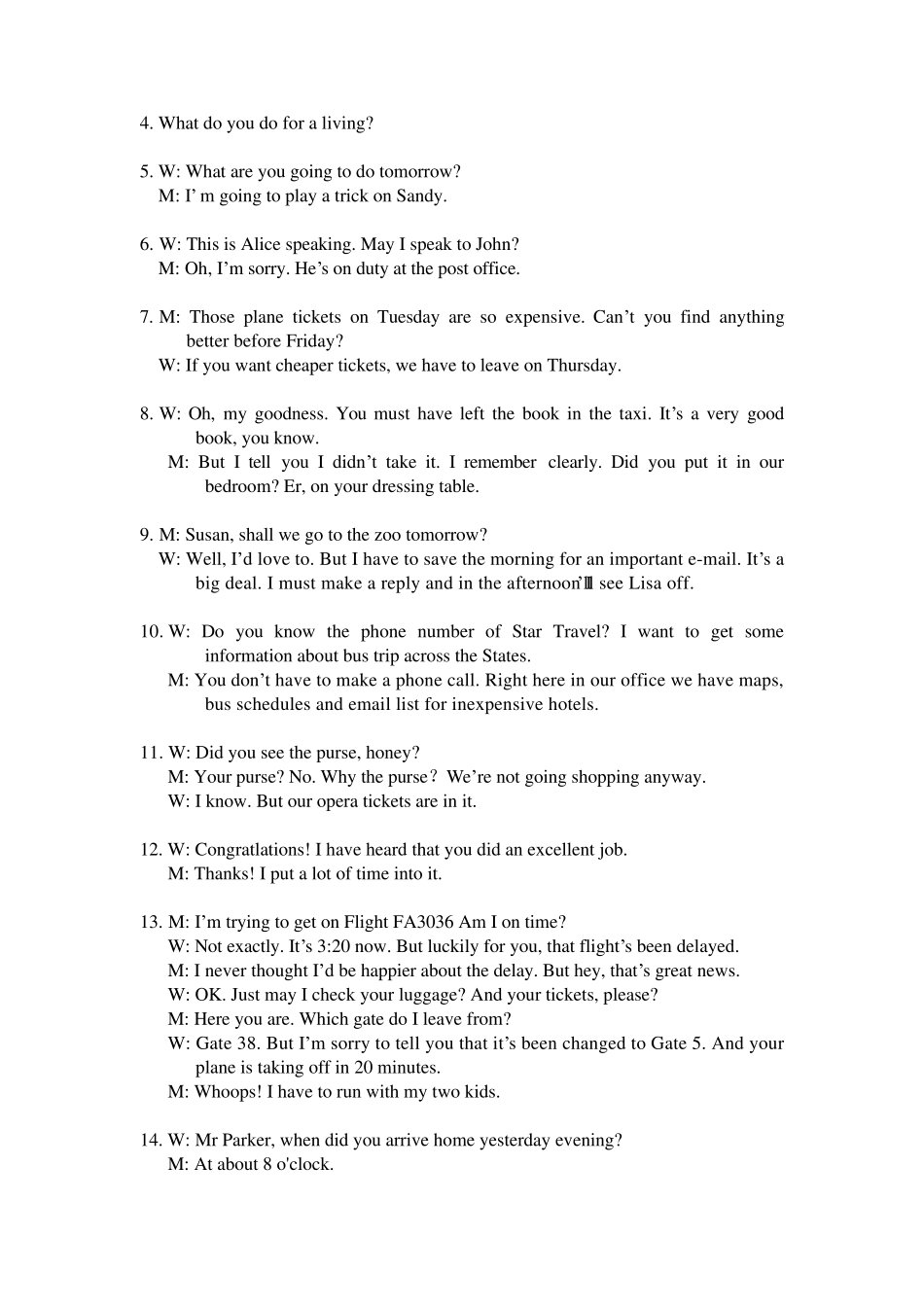 2013年武汉市初中毕业生考试英语听力训练题录音稿(全四套)_第3页