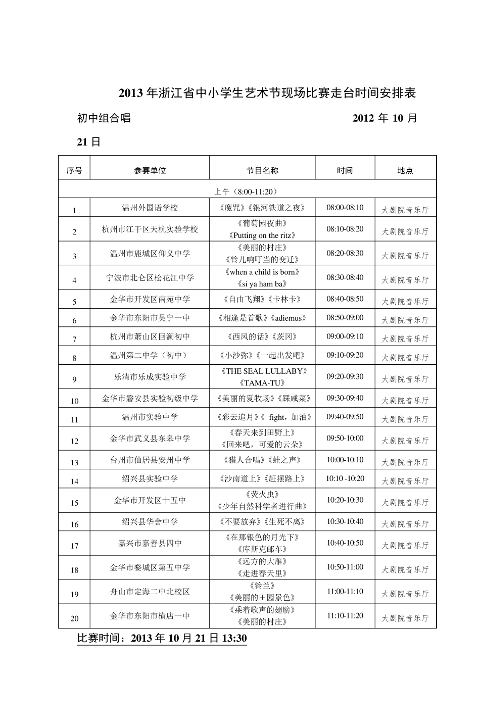 2013年浙江省中小学生艺术节_第2页