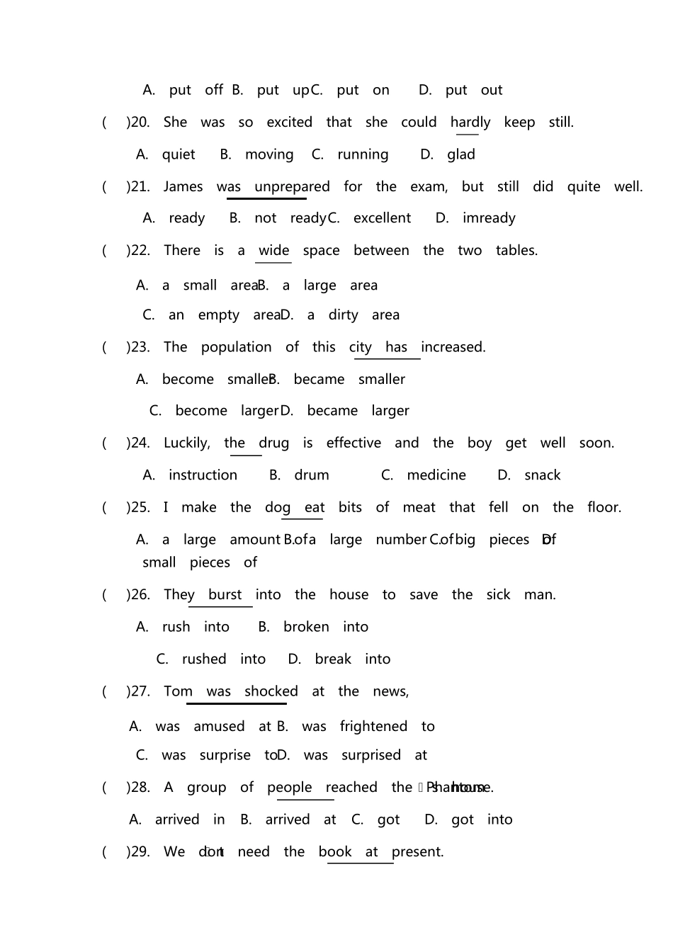 2013年深圳中考英语最新题型词汇替换总汇_第3页