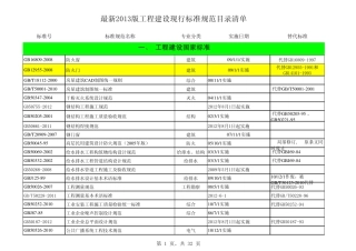 2013年版工程建设现行标准规范目录