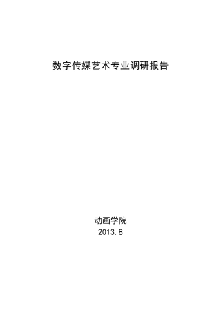 2013数字传媒艺术专业调研报告