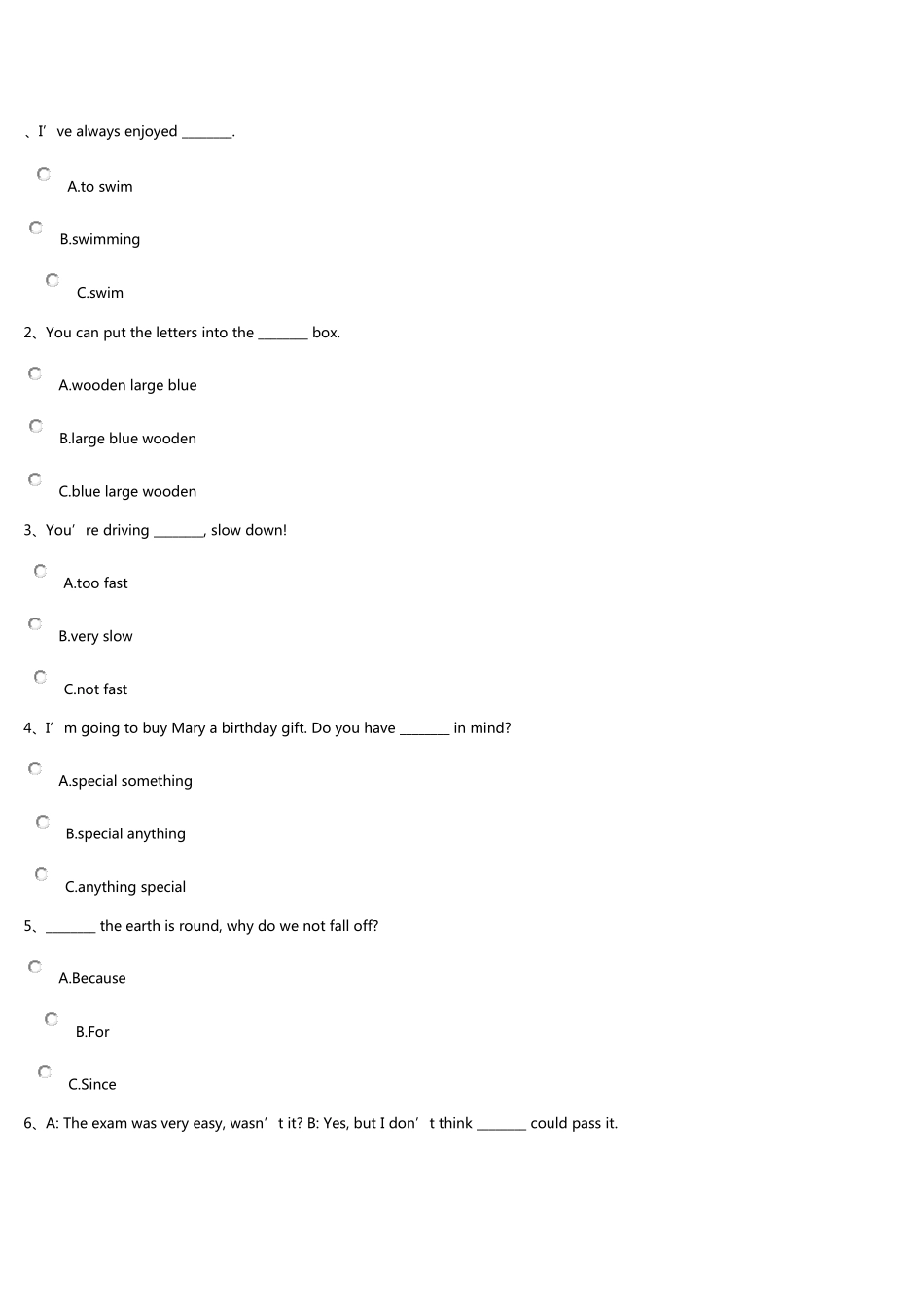 2013秋季开放大学(电大)英语2第三次网上作业答案大全_第1页