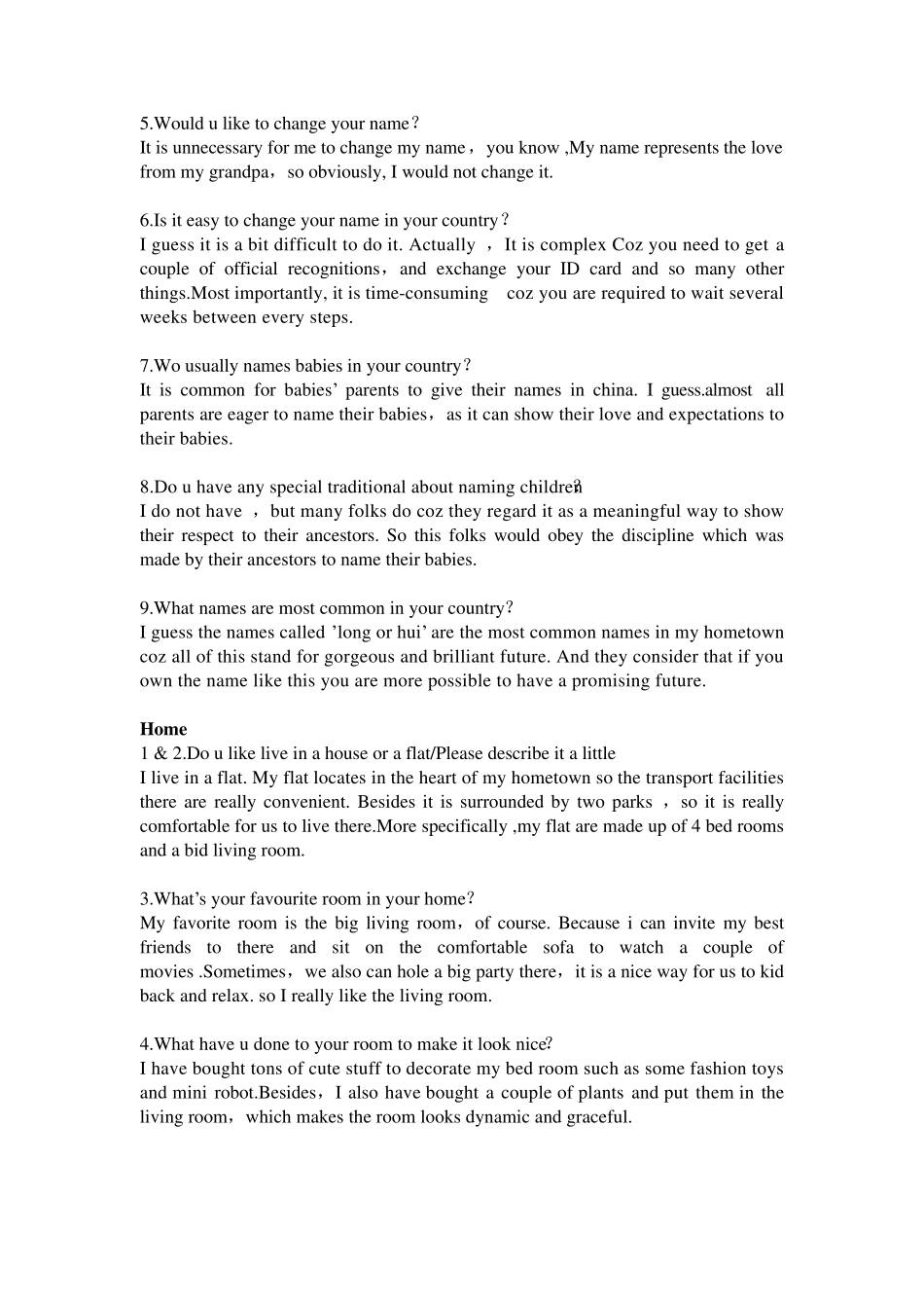 2013雅思哥口语预测题目与参考答案_第2页