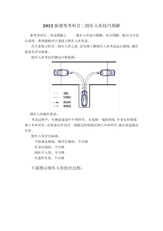 2013驾考科目二倒车入库技巧图解