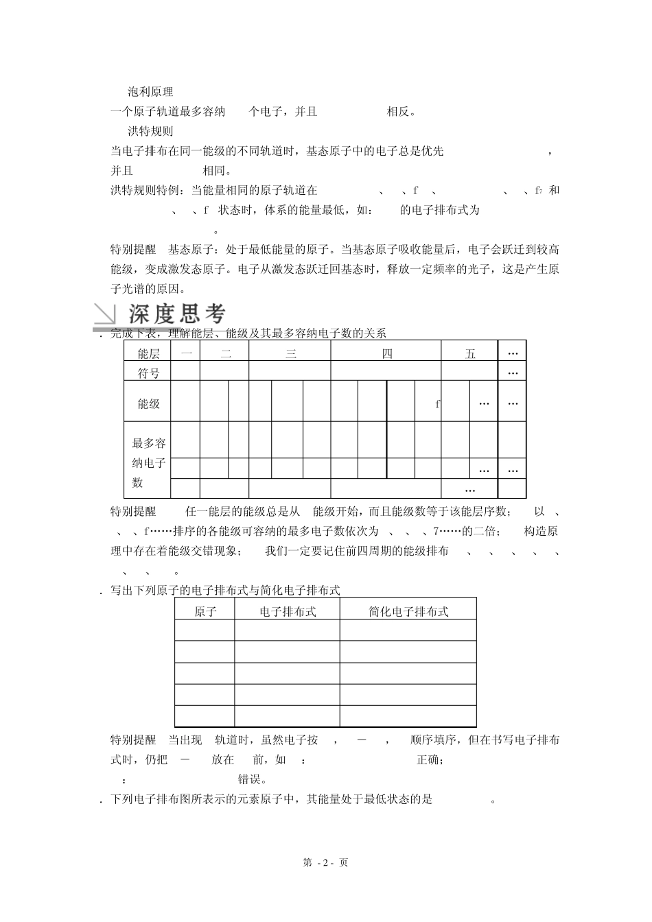 2013高考化学大一轮复习教案第十二章第1讲《原子结构与性质》_第2页