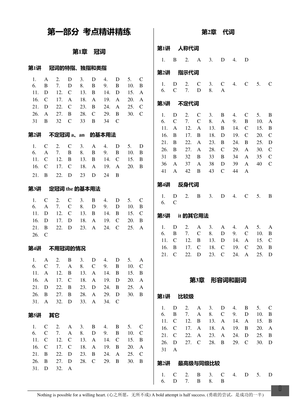 2013高考必备高中英语语法资料答案_第1页