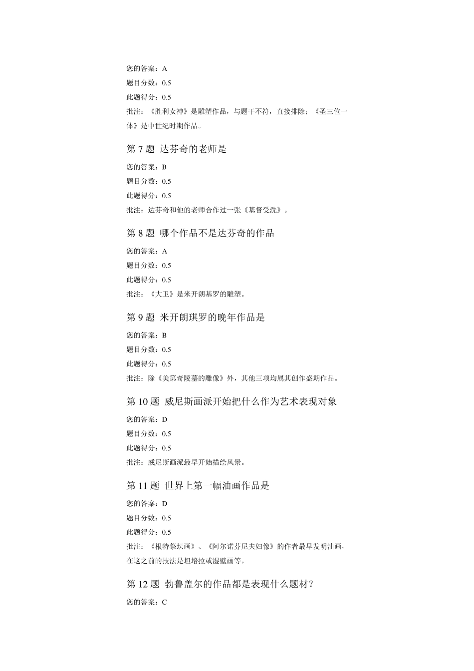 2014(秋)中国石油大学西方艺术赏析在线作业第一、二阶段_第2页