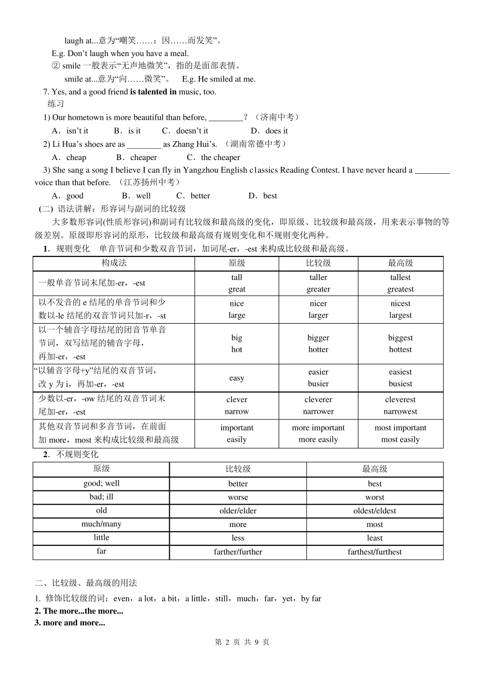 20142015学年八年级英语上Unit3I’mmoreoutgoingthanmysister知识点及单元检测_第2页