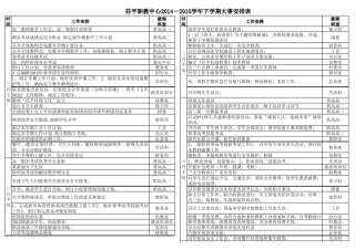 20142015学年第二学期大事安排表