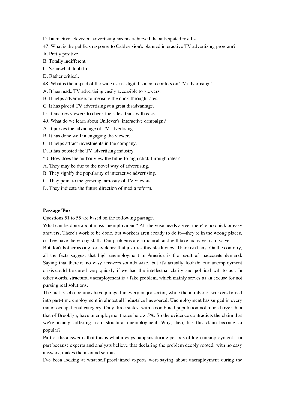 20142016年英语六级快速阅读题目及其答案解析_第2页