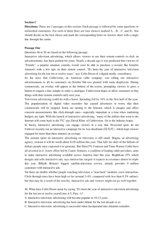 20142016年英语六级快速阅读题目及其答案解析