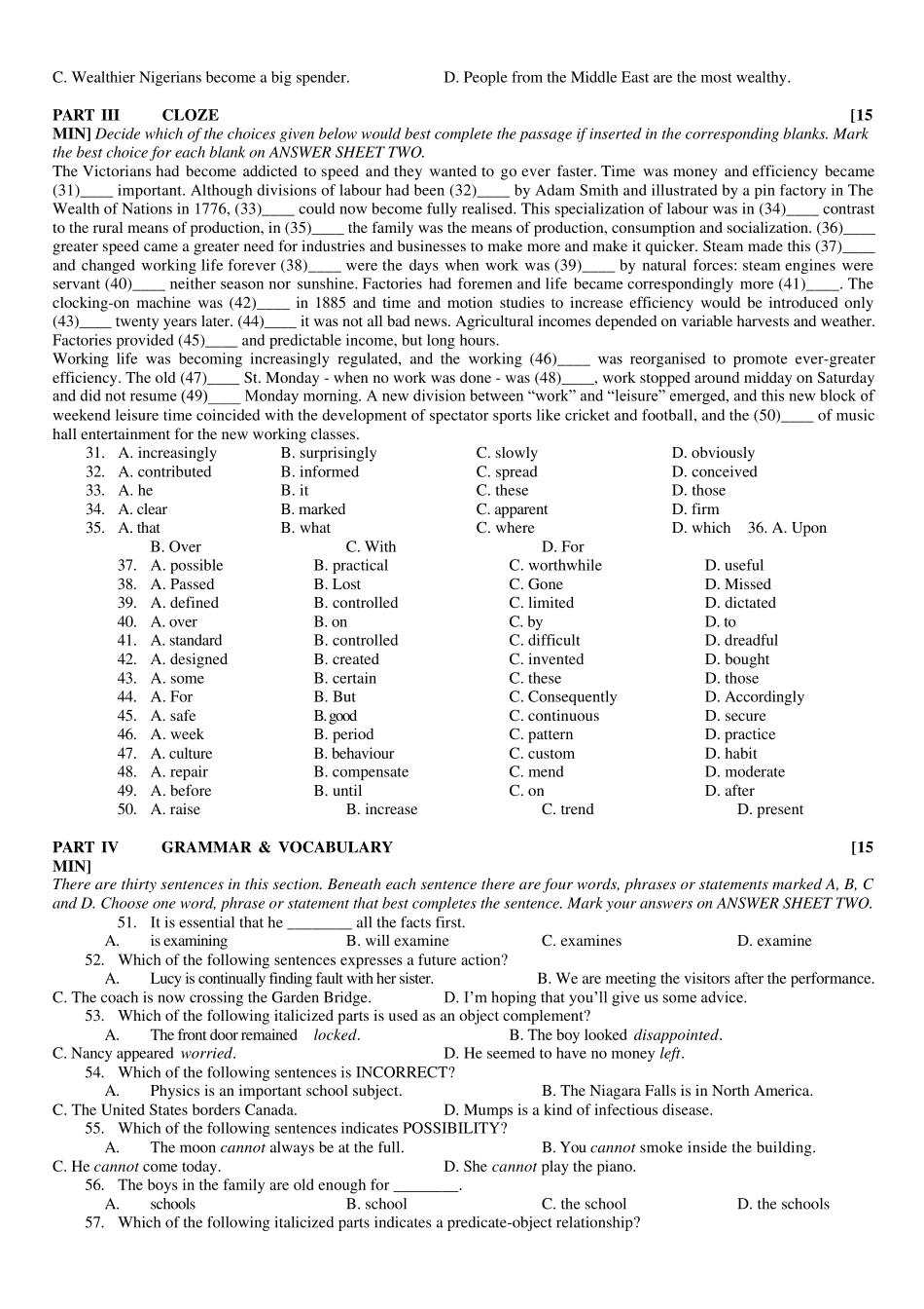 2014专四真题及答案详解_第3页